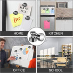 Junarter 45 Pack Magnetic Push Pins, Black Strong Fridge Magnets, Whiteboard Magnets, Refrigerator Magnets Strong, Dry Erase Board Magnets for Fridge, Whiteboard, Office, Classroom, Kitchen, Map