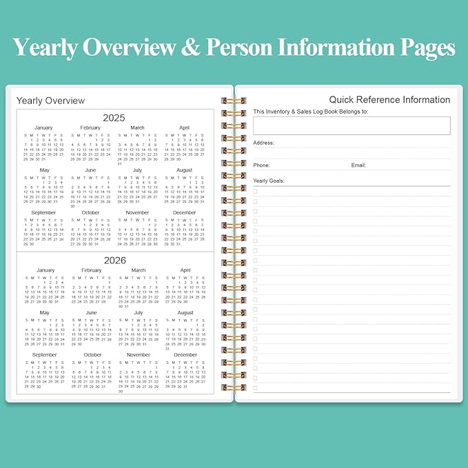 Inventory & Sales Log Book for Small Business – Inventory Ledger Book, Inventory Notebook, Order Tracker for Purchases, Sales & Reorders, 5.8" x 8.5", Teal Floral