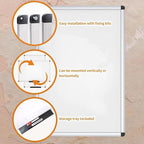 VIZ-PRO Dry Erase Board/Non-Magnetic Whiteboard, 48 x 36 Inches, Wall Mounted Board for School Office and Home