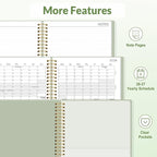 SUNEE 2026-2027 Planner - 24 Months (Jan 2026 - Dec 2027) - 7"x10" Monthly Spreads & Yearly Planner, Sage Green