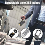 Retractable Keychain Badge Holder with Belt Clip,OR Heavy Duty Carabiner ID Badge Clip Reel, 31.5” Steel Retractable Cord, 10 oz Rebound，Black-1 Pack (with 1 Badge Holder)