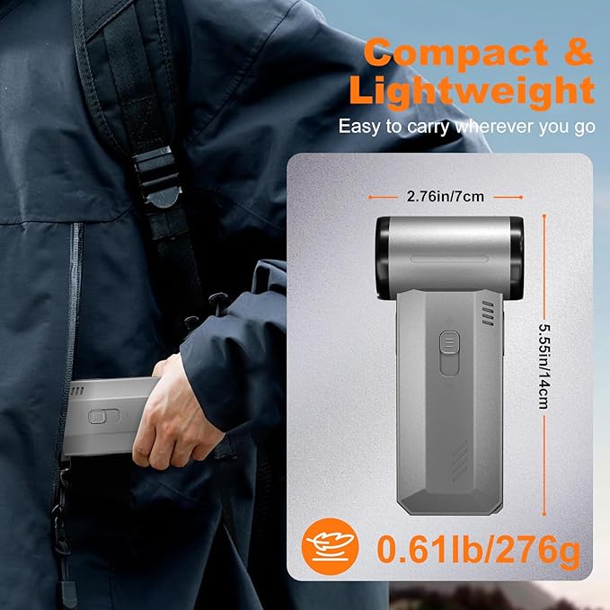 2-in-1 Compressed Air Duster-150000RPM Super Power Electric Duster with 8000mAh Battery, Continuously Adjustable Speed Cordless Air Duster Rechargeable for PC Keyboard, Car, Home, and Outdoor