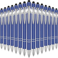 Zonon 38 Pieces Rubberized Ballpoint Pen with Stylus Tip Stylish Metal Pen Capacitive Styli with Soft Rubberized Grip, Black Ink for Most Devices(Dark Blue)