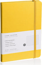 EMOMAS Lined Journal Notebook – Hardcover Notebook for Men & Women – Journals for Writing, Work, School, Home & Daily Notes, 160 Pages – Medium A5, 5.7"x8", 100 gsm Thick Paper (Bright Yellow)