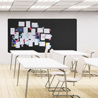 Lightomorrow Extra Large Bulletin Board - 96 x 48 Inches, Decorative Felt Pin Board for Wall - 8' x 4' Foldable Photo Display Board with Self-Adhesive Tape, Includes 20 Push Pins - Black