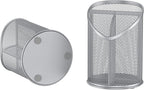 Delifox 2 Pack Pen Holder Mesh Round Pencil (Silver)