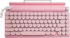 Adventurers Typewriter-Style Retro Mechanical Keyboard LED Backlight 83 Keys Bluetooth 5.0 Blue Axis Pink Color Panel Compatible with iOS/Android/Windows/Vista/Linux/Mac Office/Gaming, 12.3x6.6x1.6in