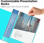 Dunwell Presentation Binder 48-Pocket, Displays 96 Pages, 8.5x11 Portfolio Binder with Plastic Sleeves, Storage and Organizer for Documents, Photos, Kids Artwork, Projects, Recipes (Aqua)