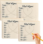 4 Pack Nurse Sticky Notes for Vital Signs – Daily Monitoring Notepad, Patient Health Checklist Pad, Pocket Size, Hr Bp Oxygen Recording for Nurse Practitioner Week Gifts