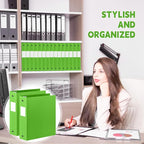 Henoyso 12 Pcs 3 Ring Binder 2 Inch Round Fits Letter Size 8.5'' x 11'' Paper Plastic Flexible Binder Bulk Holds 490 Sheets with 1 Pockets Versatile Organizer for Home Office School (Tender Green)