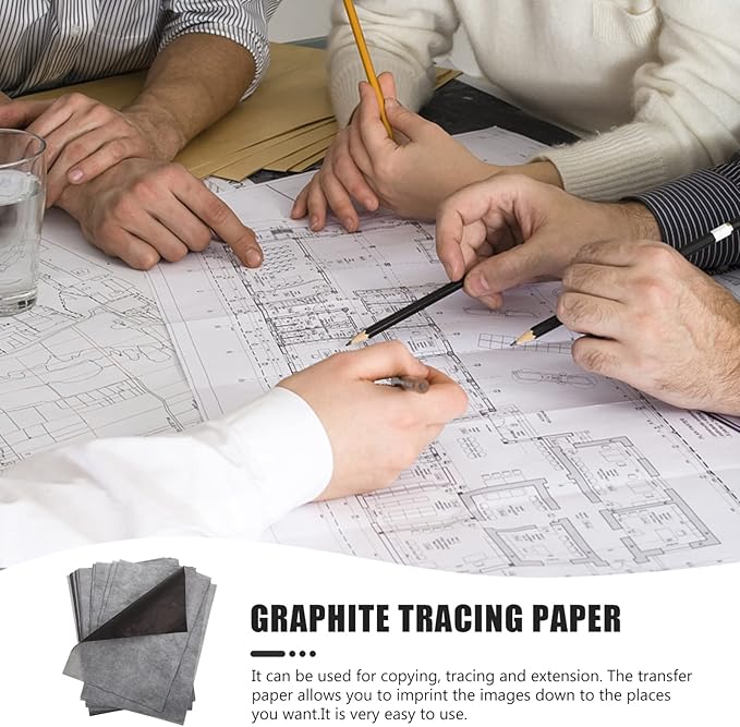 Beatifufu A4 Carbon Transfer Paper 100 Sheets One-Side Graphite Copying Tracing Paper for Art Drawing Pattern Transfer and Craft Projects