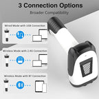 Laser Wireless Handheld Barcode Reader with Stand Bluetooth & 2.4Ghz and USB Wired 3 in 1 Working 1800mAh for Computer POS, Handheld 1D Bar Code Reader for Warehouse Library Supermarket