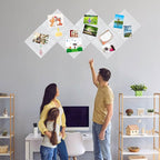 Large Cork Board Alternative 48" X 36" Bulletin Board - 12 Pack Removable Felt Wall Tiles, Cork Wall Tiles Bulletin Board Home Office Essentials - Warm White