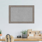 Amanti Art Grey Framed Magnetic Board 19x27 Medium Vision Board for use with Magnets, 100% Metal Sheet to Display Items as Office Decor or for Home Organization in mudroom, Kitchen or Kids Room