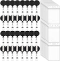 100 Pack Retractable Badge Reel Clips with 100 Pack Vertical ID Card Holders Retractable Badge Holders with Clip ID Badge Clips with Name Card Holder for Nurses Office School,Black