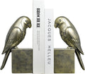 Kakizzy Gold Parrot Book Ends for Shelves,Vintage Bird Decorative Bookends,Resin Book Stopper for Books,Parrot Statue Gifts for Woman Home Office Bookshelf Decor,Unique Book Lover Gift