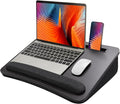 HUANUO Lap Laptop Desk - Portable Lap Desk with Pillow Cushion, Fits up to 17 inch Laptop, with Anti-Slip Strip & Storage Function for Home Office Students Use as Computer Laptop Stand, HNLD28B