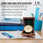 Be Strong and Courageous, Do Not Be Afraid Brass Engraved Compass with Stamped Wooden Case – Inspirational Birthday, Confirmation, and Baptism Gifts