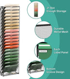 SUPEASY Wall File Organizer Mesh Office Mail Holder, Hanging Wall Organizer Magazine Rack for Office Black, 21 Tier