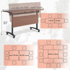 JEHUJD Conference Table,55.1''Folding Conference Room Table for 4-12 People,Mobile Flip Top MeetingTraining Table with Different Coulor and Styles for Offices, Classrooms,Meeting Room (4, 70.8''D)