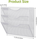 EasyPAG 3 Pocket Mesh Wall File Organizer, Hanging Paper Folder Holder with Classify Label, Vertical Wall Mount Mail Organizer for Office Home Classroom, White