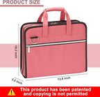 SEEKIND PU Leather Accordion File Organizer with Handle & Strap，12 Pockets Expanding File Folder with Zipper & Labels，Portable Document Organizer File for Letter A4 Files