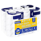 RAZCC Clear Packing Tape, 24 Rolls Heavy Duty Packaging Tape with Dispensers for Packing Shipping Moving and Sealing, Thicker Packing Tape-2" x 65 Yards Per Roll, 1560 Total Yards