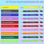 Greengines 50 Pieces Inspirational Pens, Motivational Ballpoint Pen with Stylus Tip Funny Ink Pens Bulk Inspirational Gifts for Women Coworkers Office Supplies Black Ink