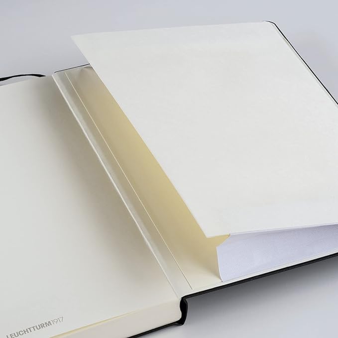 LEUCHTTURM1917 - Notebook Hardcover Master Slim A4+ - 123 Numbered Pages for Writing and Journaling (Navy, Plain)