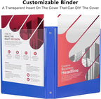 CIXILDTS 6-Pack 1-Inch Binder, Standard 3 Ring Binder Fit Letter Size Paper, Presentation View Binders,Blue