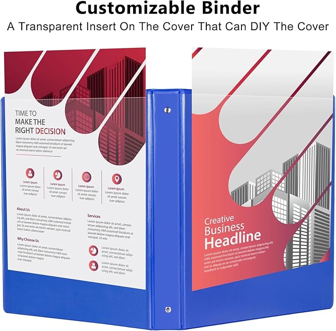 CIXILDTS 6-Pack 1-Inch Binder, Standard 3 Ring Binder Fit Letter Size Paper, Presentation View Binders,Blue