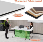 Conference Table Flip Top Mobile Conference Room Tables,Folding Conference Table with Wheels,Large Meeting Training Seminar Table Saving Space for Office Classroom(6A,70.8'')