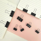 76 Pcs Black Binder Clips Paper Clamps Set Assorted Sizes Large Medium Small for Office School and Home