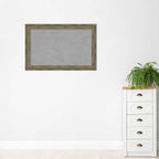 Amanti Art Grey Framed Magnetic Board 30x46 Large Vision Board for use with Magnets, 100% Metal Sheet to Display Items as Office Decor or for Home Organization in mudroom, Kitchen or Kids Room
