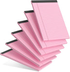 AILZFEI 6pcs Small Note Pad 5x8 College Ruled Pink Legal Pads Paper Notepads 6 Pack Study Back Writing Pads 5 x 8 Legal Pads Perforated Narrow Ruled Pads of Paper Pink