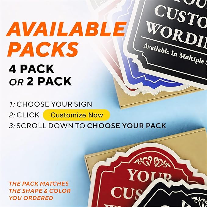 Custom Decorative Outdoor Metal Sign - Personalized Aluminum Driveway Sign, Waterproof, Made in USA - Design 2 Blue Steel 12x8 In