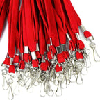 Ollain Badge Lanyards Flat Lanyard Swivel Hooks Durably Neck Bulk Lanyards with Clip for Women/Men Business Card ID Employee Student Lanyards (Red, 100 Pack)