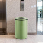 Takywep Stainless Steel Open Top Trash Can, 10.6 Gallon Cylindrical Touch-Free Direct Toss Bin with Soft-Close Lid, Anti-Fingerprint Easy-Clean for Kitchen Office Bathroom (Green)