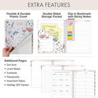 Essential PRO 2026 Daily, Weekly & Monthly Planner, 8.5"x11": 14 Months (Nov 2025 - Dec 2026) Monthly Tabs,Daily Tracking,Notes Pages,Storage Pocket,Bookmark w Sticky Notes (Colorful Botanicals)