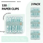 NEEWAY Colorful Large Paper Clips, 2 Inch Jumbo Paper Clips, 150 Count, 3 Pack of 50 (Light Green)