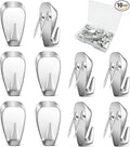 Hufopik 10 Pcs Cubicle Hooks - Fabric Panel Wall Clips for Hanging Coats, Pictures, Supports up to 40 lbs (Silver)
