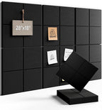 Fluxynara Felt Bulletin Board Tiles -28"x18" Cork Board Alternative for Office Decor, Push Pin Board Wall Organizer 6-Pack-Black