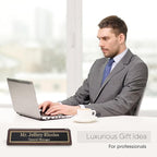 Business Wood Name Plate for Desk | Custom Desk Name Plate Personalized Gift for Office, The Perfect Engraved Name Plaque By Engraving International (2" x 10" With Right Side Card Holder, Walnut Wood)