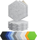 Amantech 12 Pack Acoustic Panels Self Adhesive Sound Proof Foam,High Density Sound Acoustic Foam Panel,12X10.23X0.4 Inch Hexagon Wall Panels in Home,Office,Reccording Room,Studio(Silver Gray)