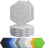 Amantech 12 Pack Acoustic Panels Self Adhesive Sound Proof Foam,High Density Sound Acoustic Foam Panel,12X10.23X0.4 Inch Hexagon Wall Panels in Home,Office,Reccording Room,Studio(Silver Gray)