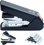 M&G Effortless Stapler 50 Sheet Capacity One-Touch Stapling, Heavy Duty Desktop Stapler Includes 1000 Staples and Remover, Portable Handheld Staplers for Home Office (Black)