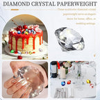 PATIKIL 5 Pcs Diamond Crystal Paperweight, 30mm / 1.18 Inch Crystal Paperweight Paper Weight for Home Office Desktop Table Decor Wedding Party Jewelry Ornaments, Clear