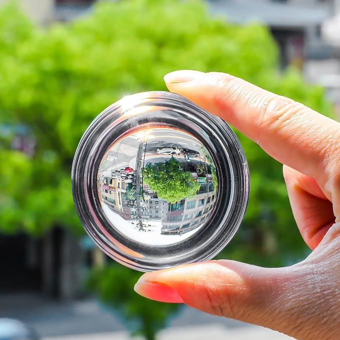 SWTHONY 2pcs 3.1inch Crystal Dome Magnifying Paperweight, Reading Magnifier Glass Paper Weights for Outdoor Events, Office Desk