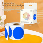 3 Inch Round Color Coding Labels (500 per Roll) - Colored Dot Stickers Round Labels for Inventory, Warehouse, Office Organizing - Blue Circle Stickers