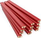 GRAPHITE Hard Lead Carpenter Pencils Bulk - (1) Pack of 12 Pieces Lumber Wooden Pencil #2 (HB) - Red